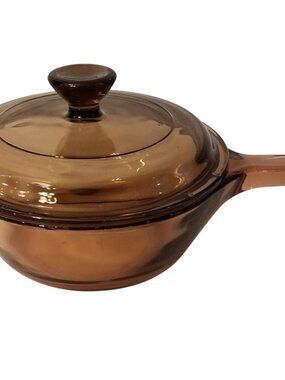 Vision Corning Ware .5L Sauce Pan with Lid Amber